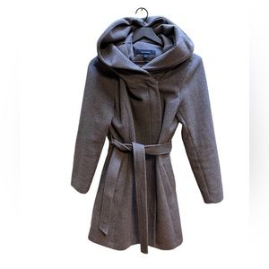 Cole Haan Women's Asymmetric Belted Coat grey size 8